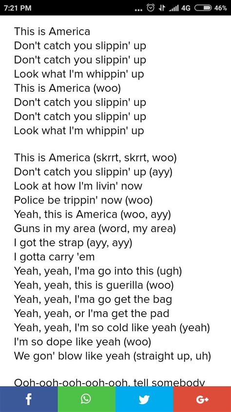 Lyrics for This Is America by Childish Gambino 